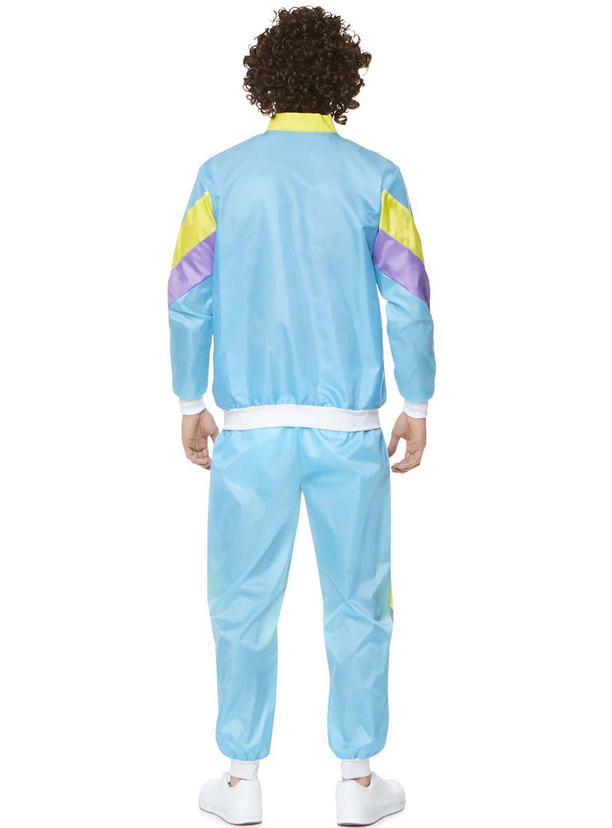 Light Blue 80's Shell Suit Costume For Men - Back Image