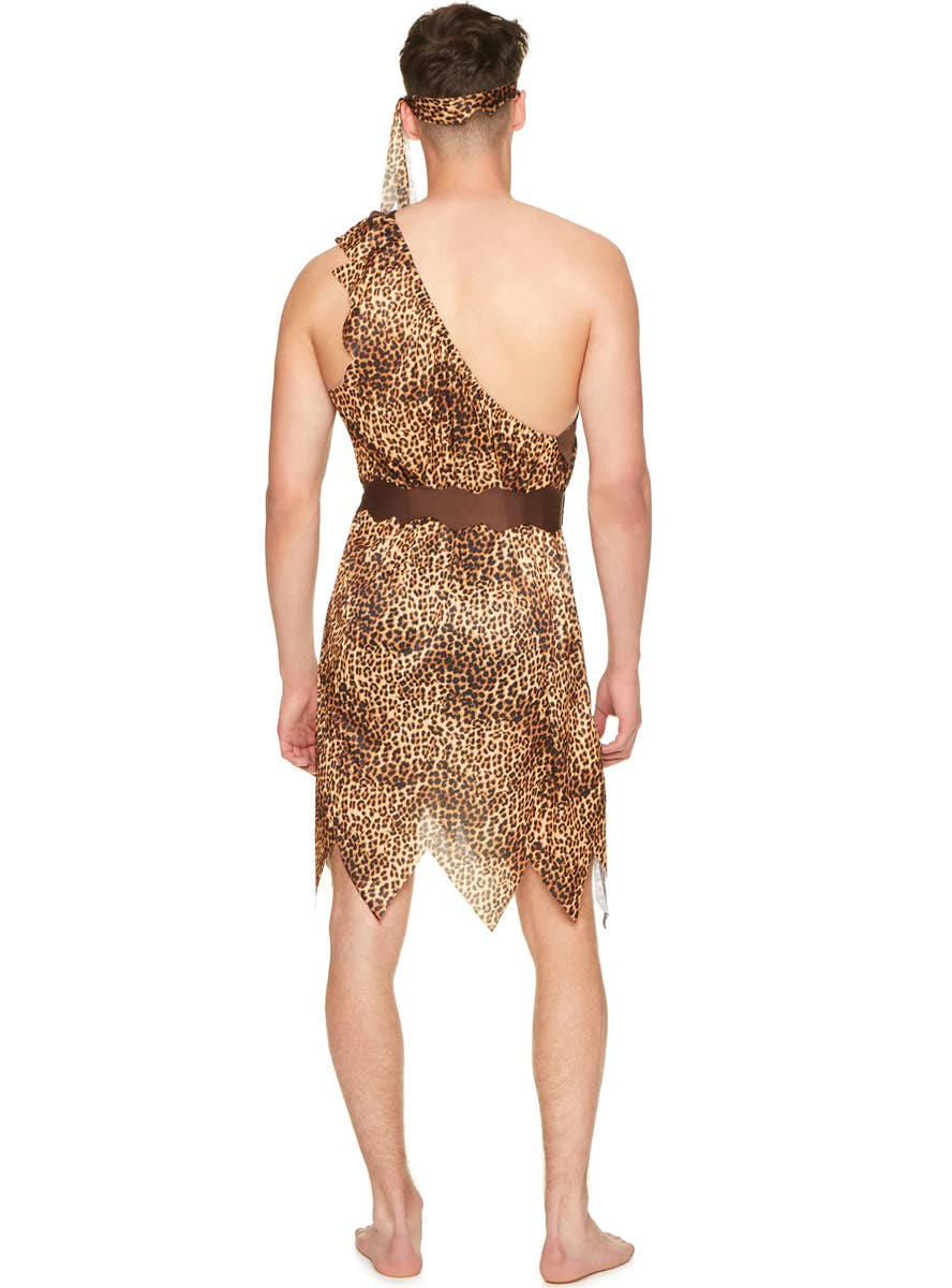 Leopard Print Caveman Men's Prehistoric Costume - Back Image