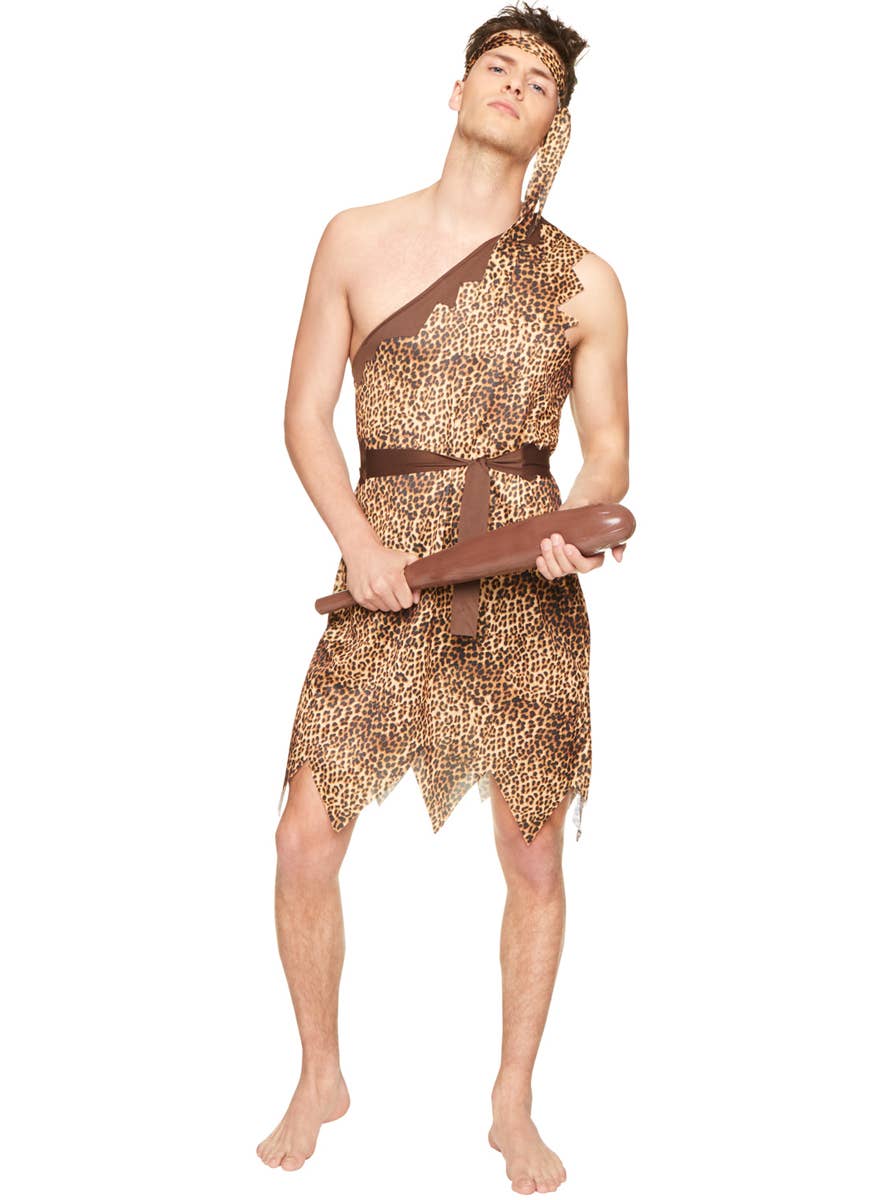 Leopard Print Caveman Men's Prehistoric Costume - Main Image