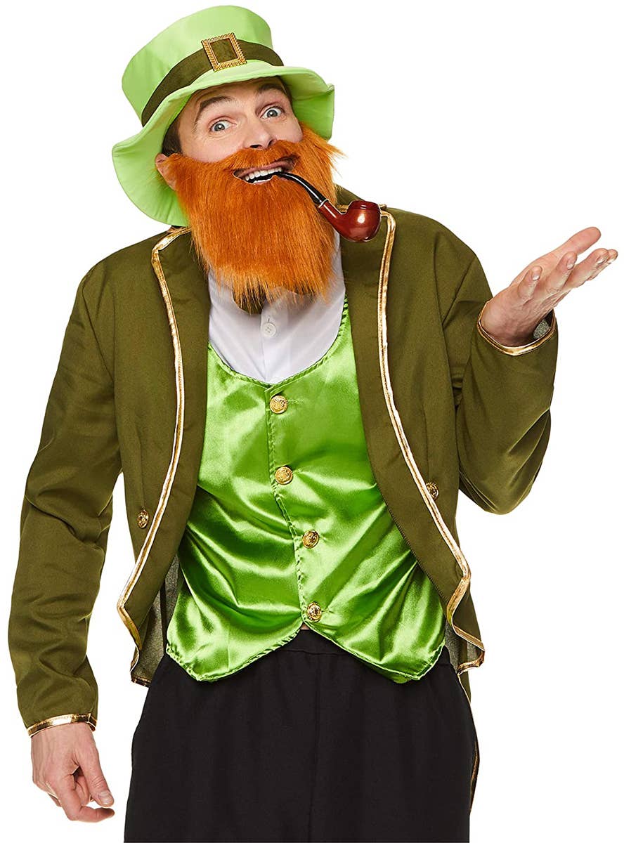 Green Leprechaun Men's St Patrick's Day Costume - Close Image