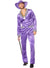 Crushed Purple Velvet 80's Mac Daddy Men's Costume with Zebra Print Trim - Main Image