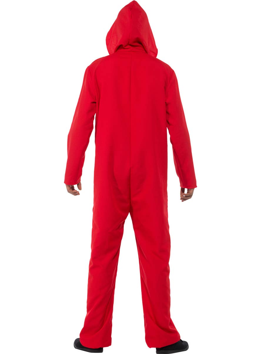 Red Money Heist Inspired Adult's Costume Jumpsuit and Mask - Back Image