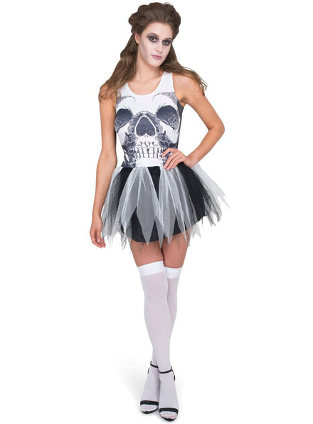 Skeleton Print Tutu Dress Sexy Halloween Costume Main Image