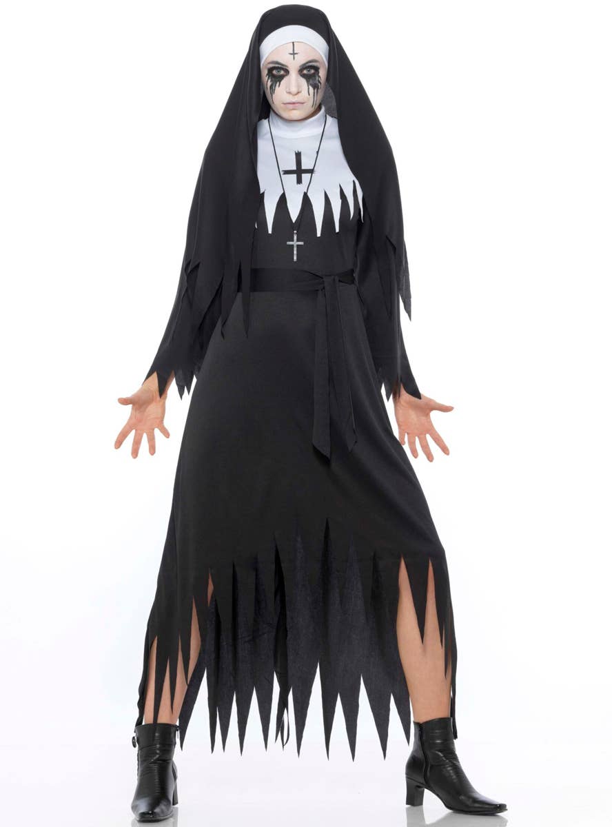 Haunting Demon Nun Halloween Costume for Women - Alt Front Image