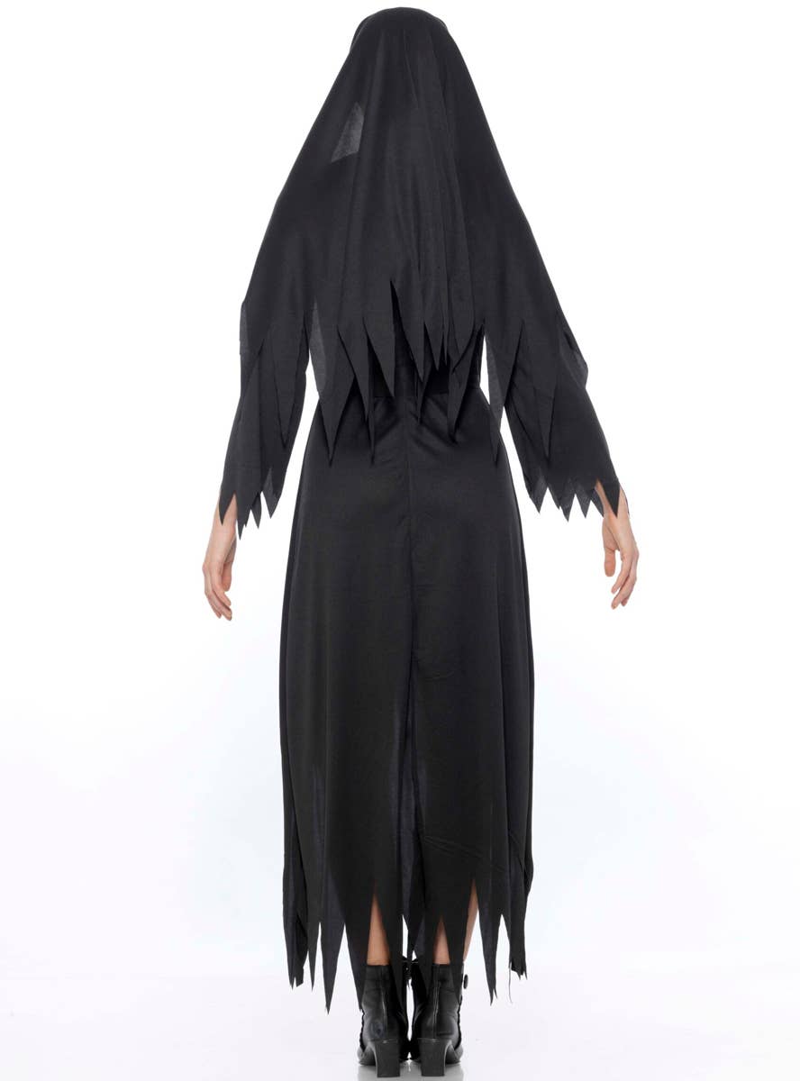Haunting Demon Nun Halloween Costume for Women - Back Image