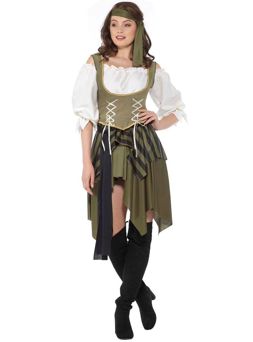 Image of Swashbuckling Pirate Women's Dress Up Costume - Front Image 