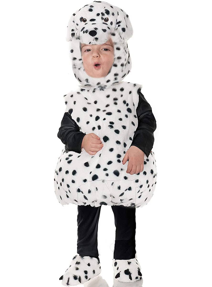 Image of Fluffy Black and White Kids Dalmatian Costume