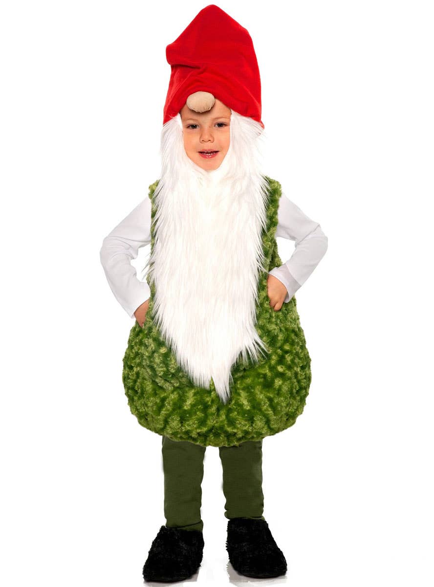 Image of Garden Gnome Boy's Plush Green Belly Costume