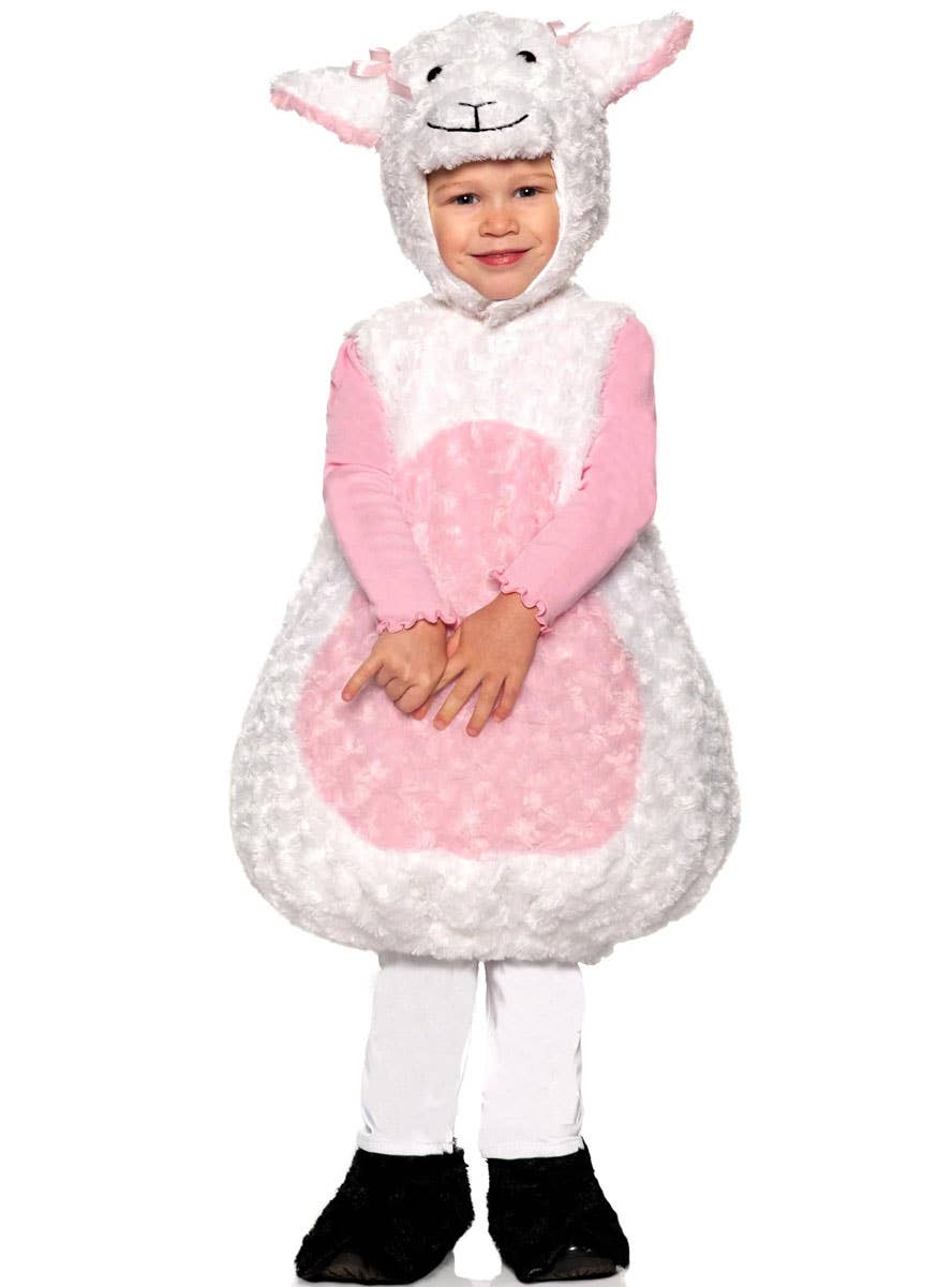 Image of Plush White Lamb Kids Big Belly Costume