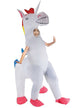 Image of Inflatable White 4 Legged Unicorn Kids Costume