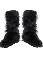 Image of Furry Black Monster Kid's Costume Boot Covers