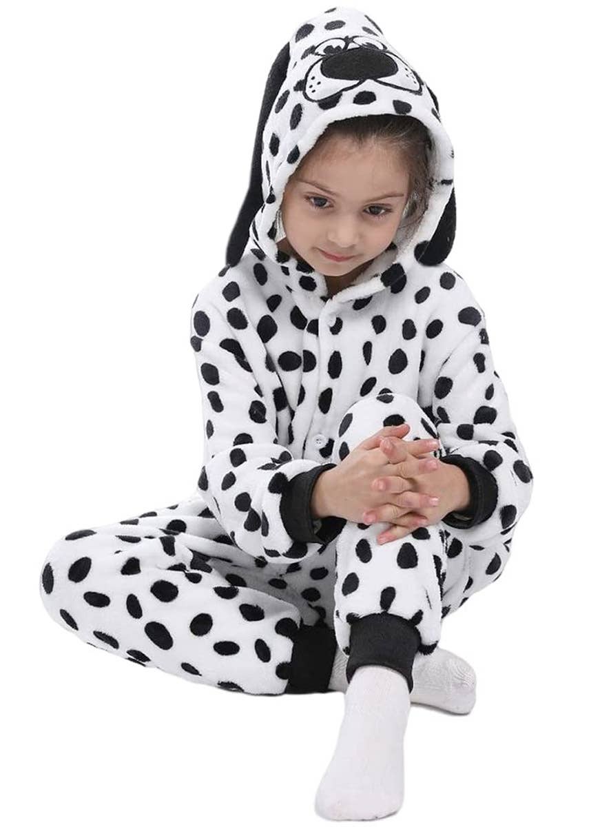 Image of Plush Dalmatian Kid's Spotty Puppy Costume Onesie - Alternate Image 3