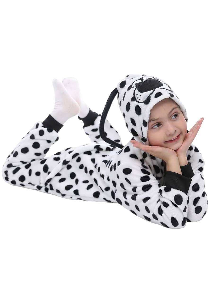 Image of Plush Dalmatian Kid's Spotty Puppy Costume Onesie - Alternate Image 5