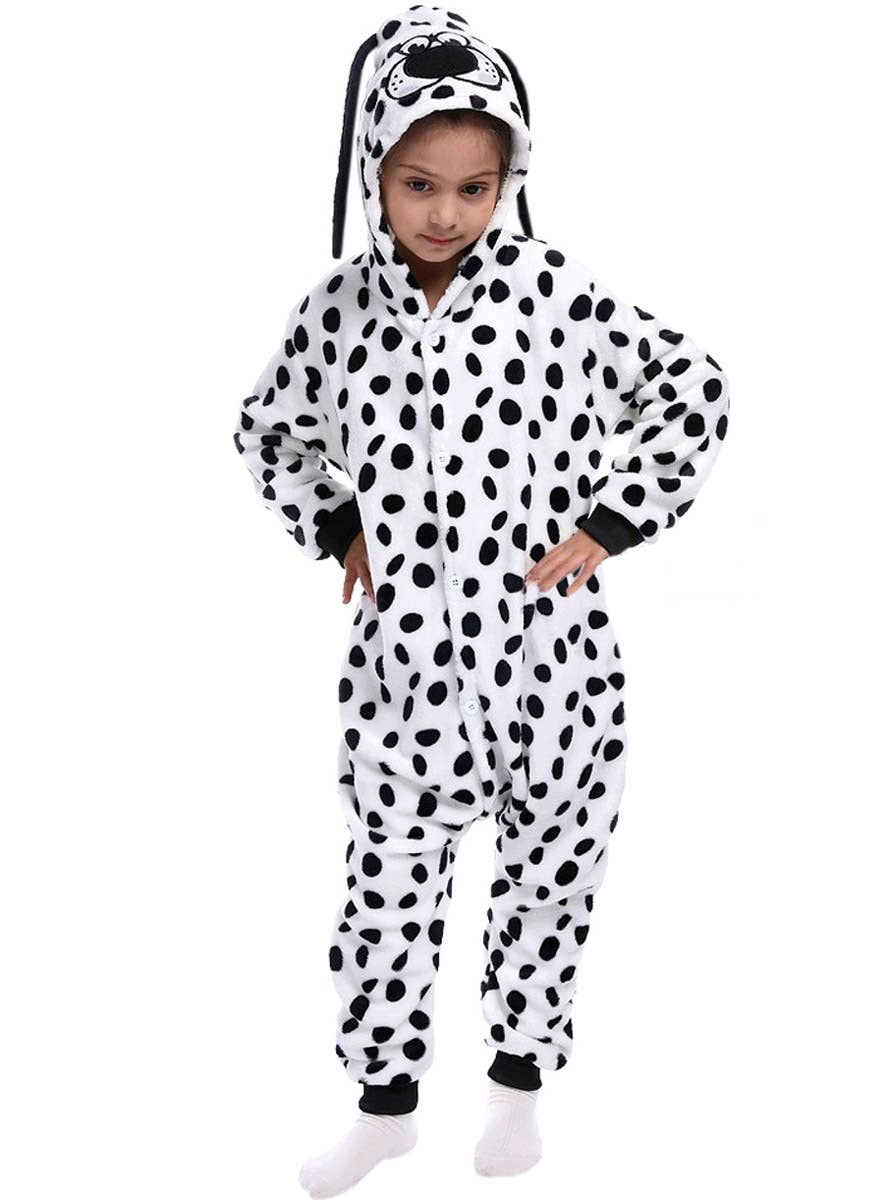 Image of Plush Dalmatian Kid's Spotty Puppy Costume Onesie - Main Image