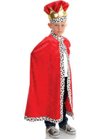 Image of Regal Red Velvet Kids King Costume Cape