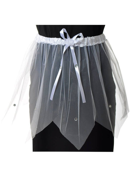 Image of Jewelled White Girl's Tulle Costume Tutu