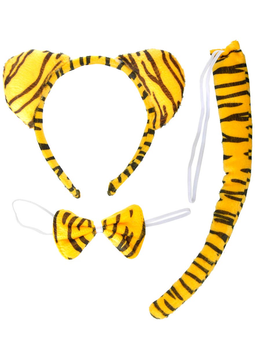 Image of Cute Orange and Black Striped Kids Tiger Costume Set