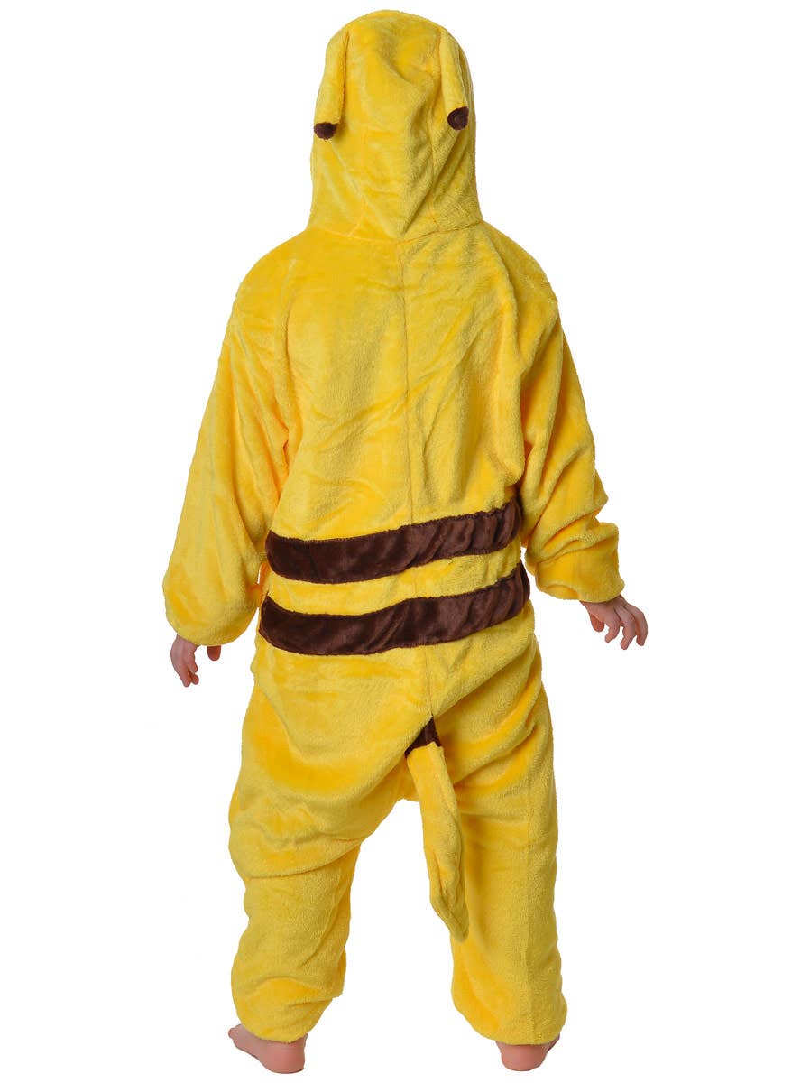 Image of Kids Pikachu Onesie Costume Back View 