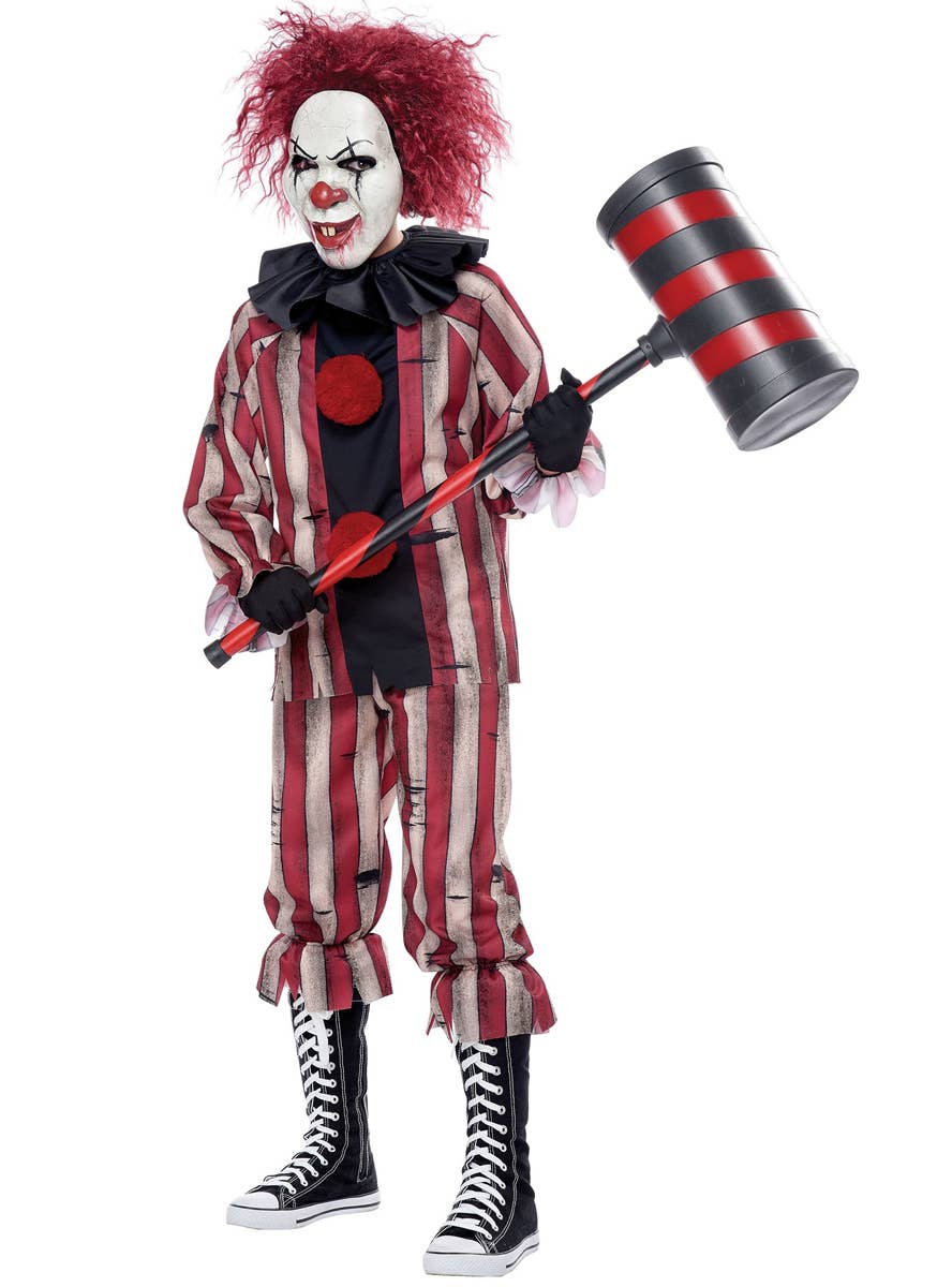 Boys Nightmare Clown Pennywise Inspired Halloween Fancy Dress Costume Main Image