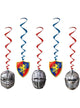 Image of Medieval Knight Helmet Spirals Hanging Party Decoration