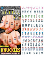 Tinsley Transfers Colour Knuckle Temporary Tattoo Sheet - Main Image 