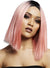 Image of Blunt Cut Women's Coral Pink Bob Wig with Dark Roots - Main Image