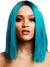 Image of Blunt Cut Women's Teal Bob Costume Wig with Dark Roots
