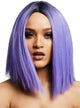 Image of Blunt Cut Women's Violet Purple Bob Wig with Dark Roots