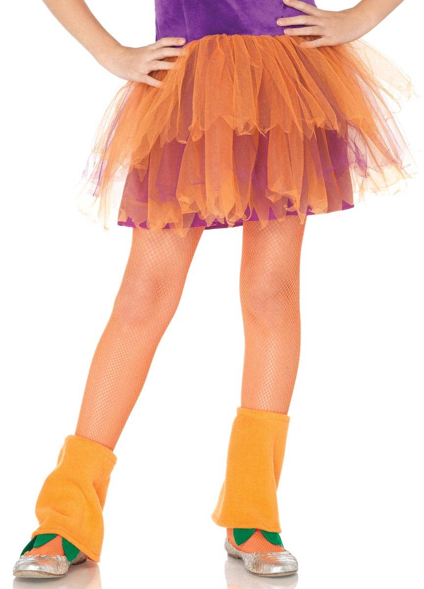 Neon Orange Kids Novelty Costume Stockings