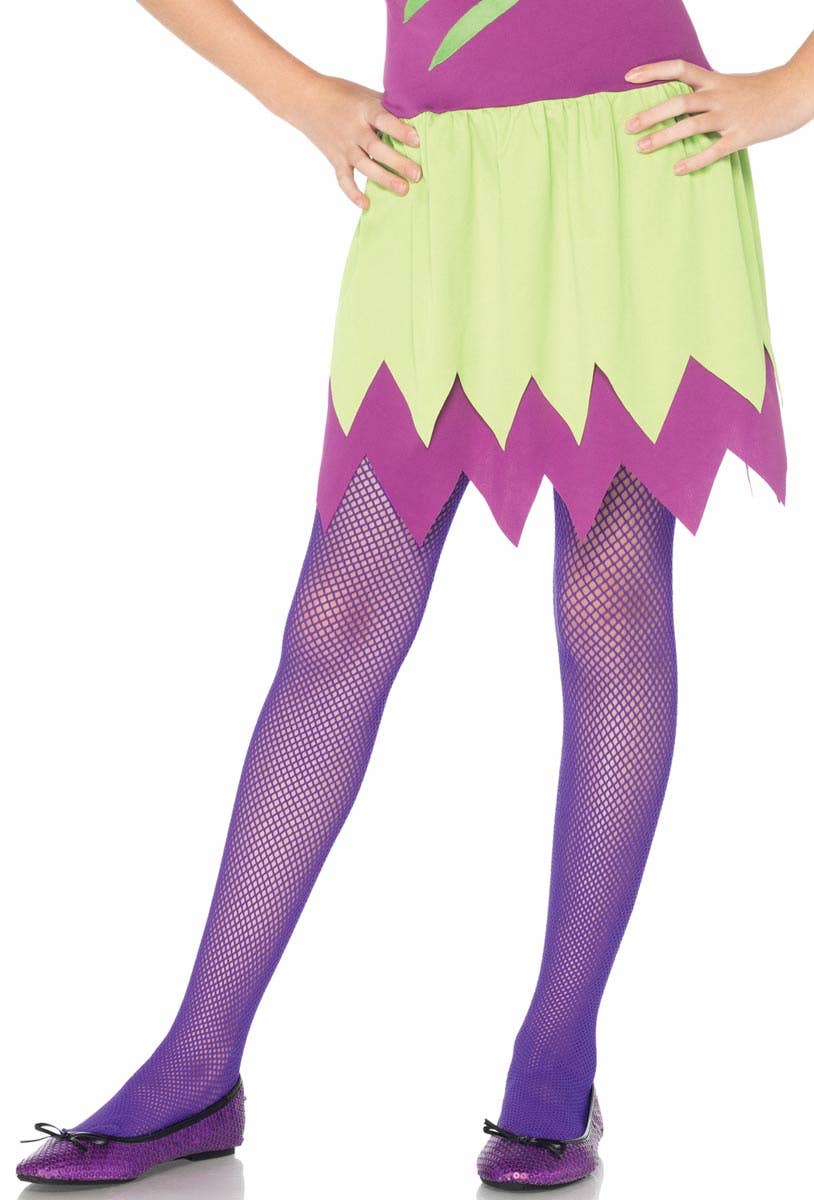 Purple Kids Fishnet Costume Tights by Leg Avenue