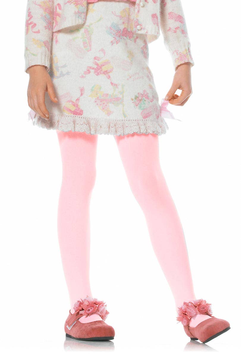 Opaque Pale Pink Costume Stockings for Girls