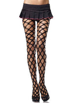 Fence Net Strappy Black Women's Pantyhose Front View