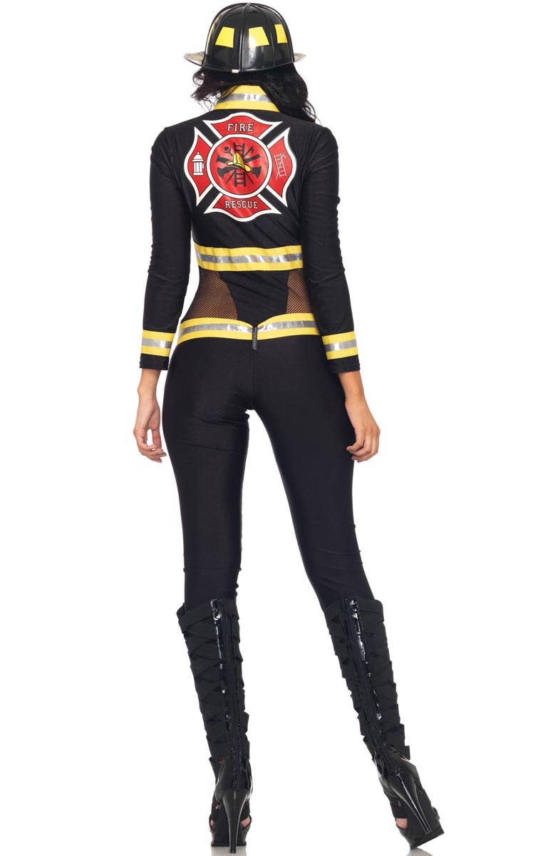 Red Blaze Sexy Women's Firefighter Costume Back Image