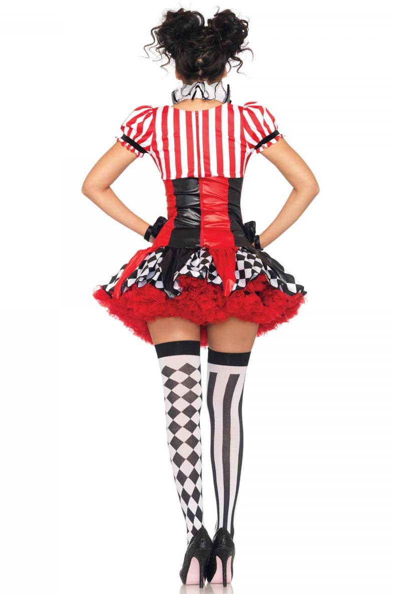 Women's Sexy Harlequin Fancy Dress Costume Back View