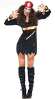 Short Jagged Black Women's Zombie Fire Fighter Halloween Costume - Front Image