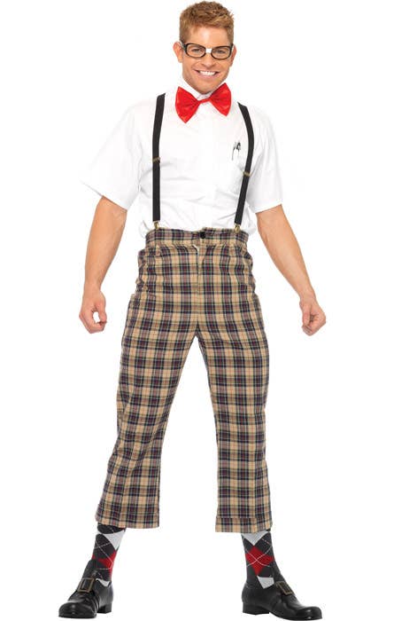 1950's Nerd Men's Schoolboy Fancy Dress Costume Front Alt Image