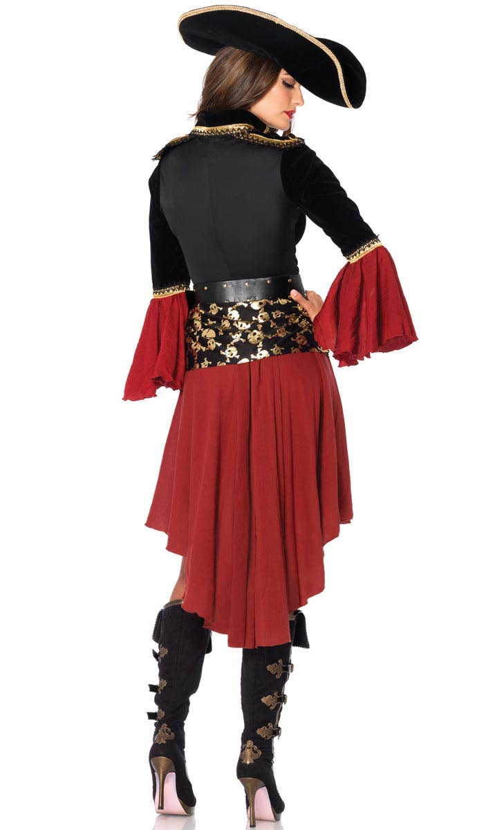 Deluxe Red Pirate Fancy Dress Costume Back View