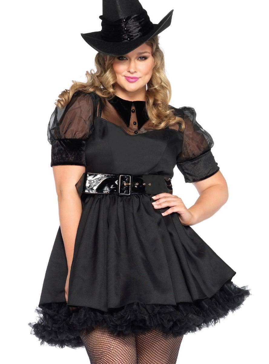 Plus Size Witch Women's Sexy Halloween Costume Close View