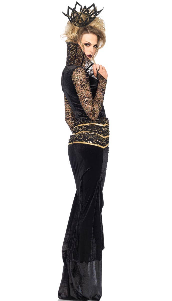 Deluxe Sexy Womens Evil Queen Halloween Dress Costume - Back Image