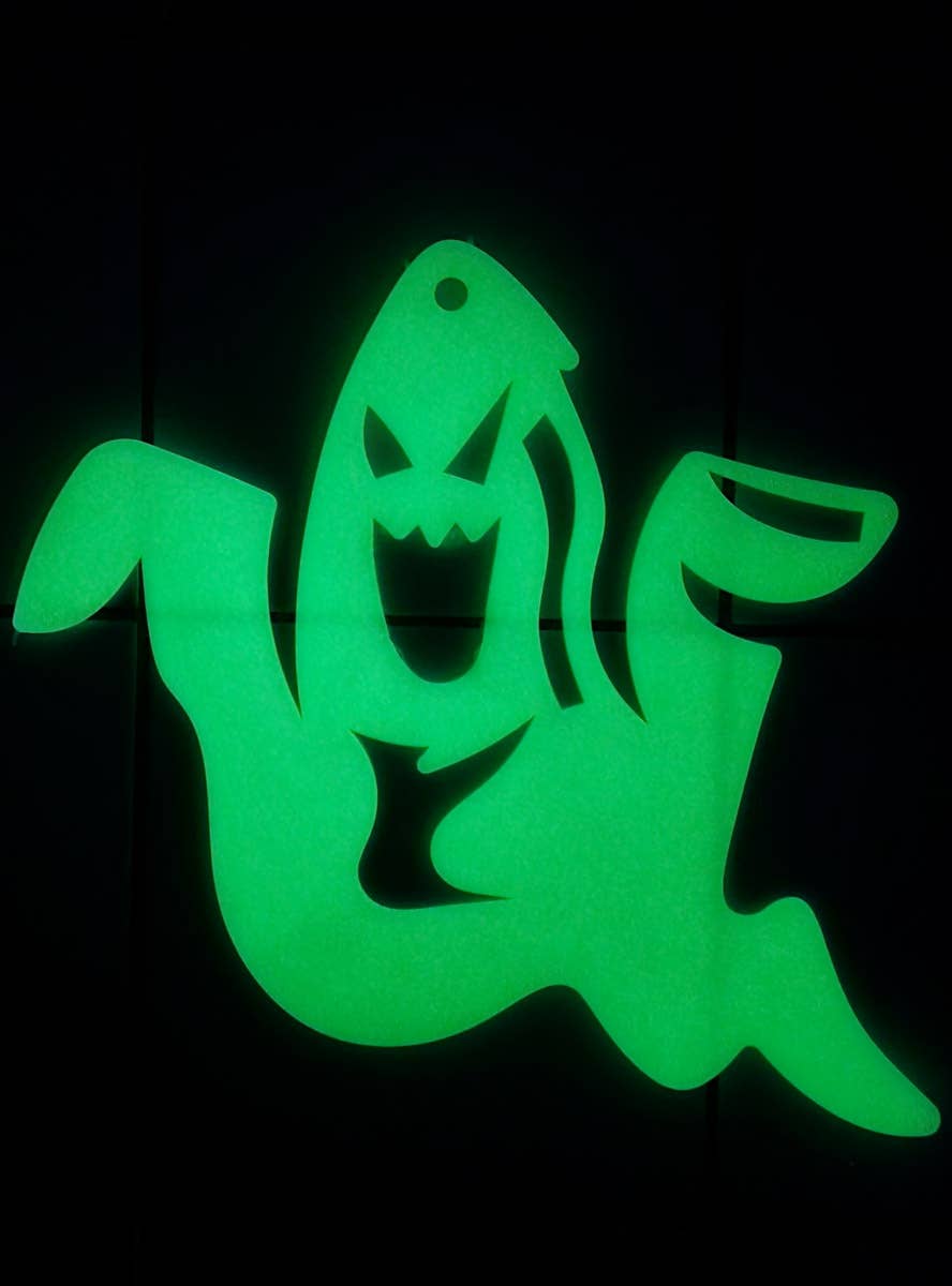 Image of Glow in the Dark Ghost 23cm Halloween Decoration - Alternate Image