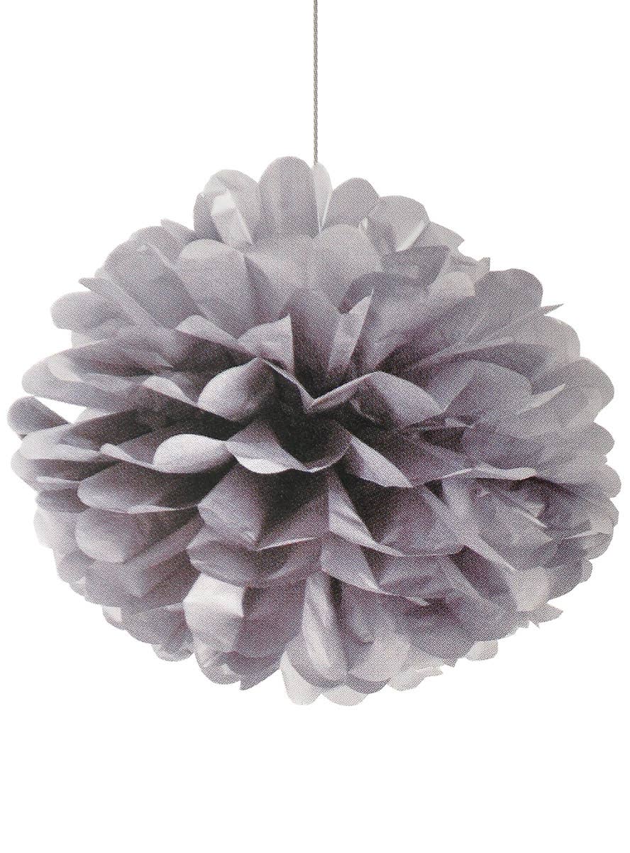 Image of Metallic Silver 50cm Decorative Hanging Puff