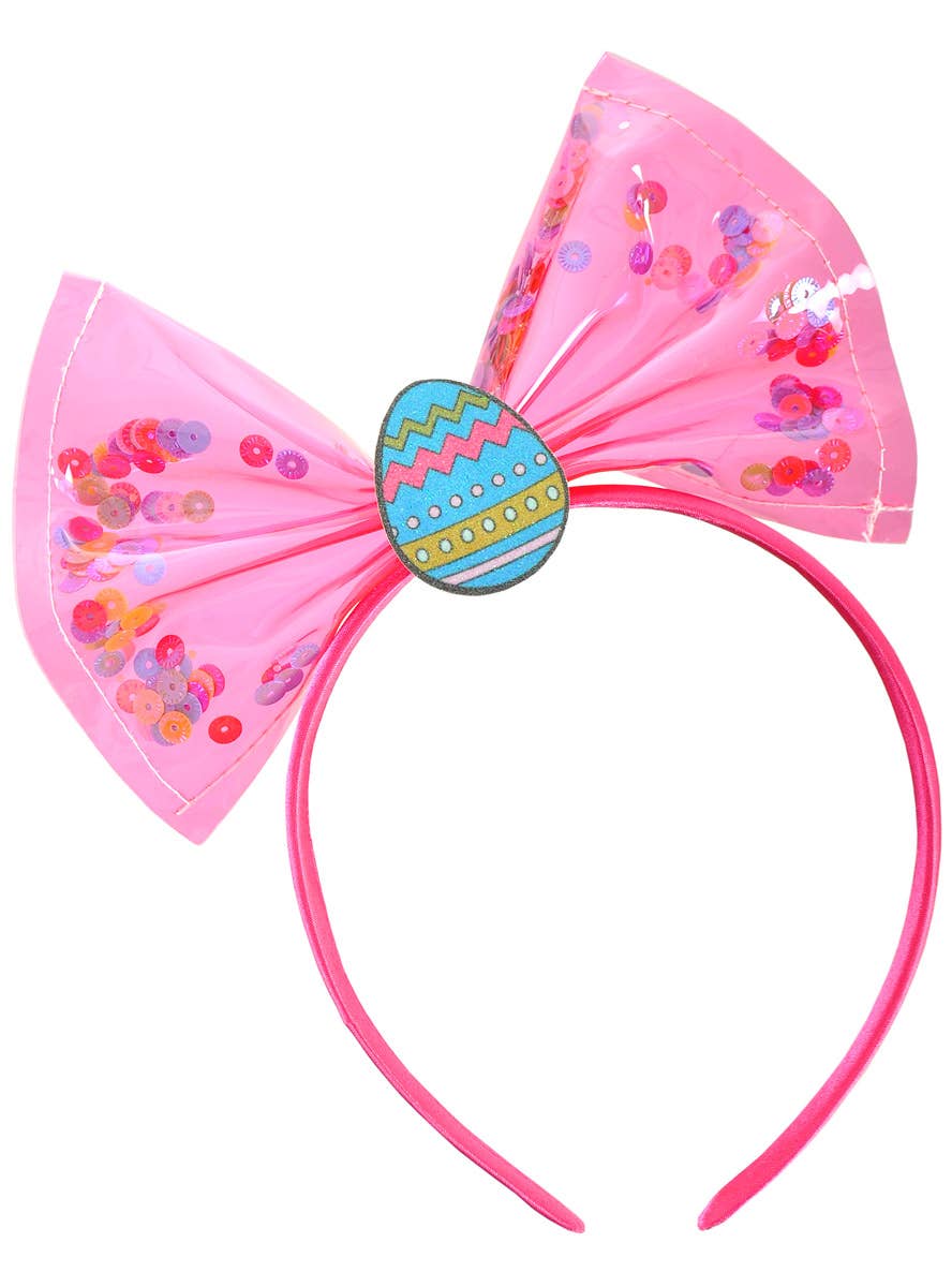 Image of Pretty Pink Clear Vinyl Easter Bow Costume Headband