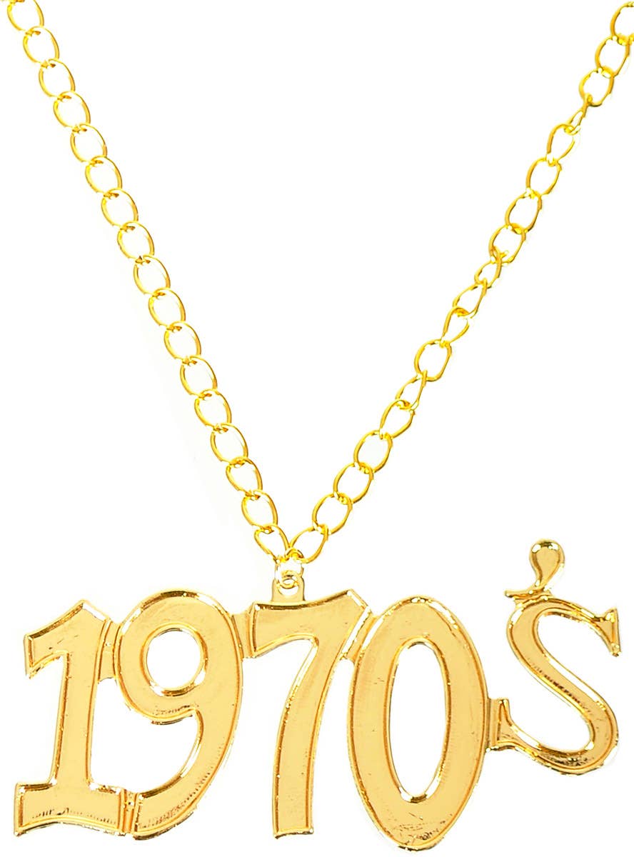 Image of Groovy Gold 1970's Medallion Costume Necklace