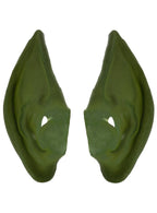 Image of Oversized Green Latex Pointed Elf Ears Costume Accessory - Main Image