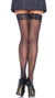 Sheer Black Thigh Highs with Backseam 