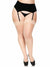 Plus Size Sheer Nude Thigh Highs with Lace Top and Back Seam - Main Image