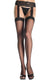 Women's Sexy Sheer Black Lace Top Thigh Highs With Attached Lace Garterbelt