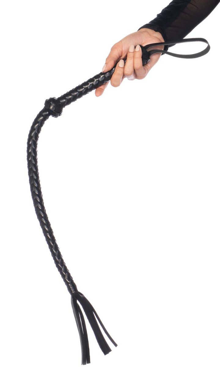 Black Braided Mini Whip Costume Accessory Main Image