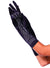 Black Elbow Length Gloves with Rhinestone Skeleton - Main Image