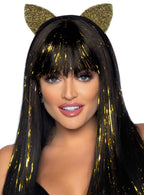 Gold Glitter Cat Ears Costume Headband